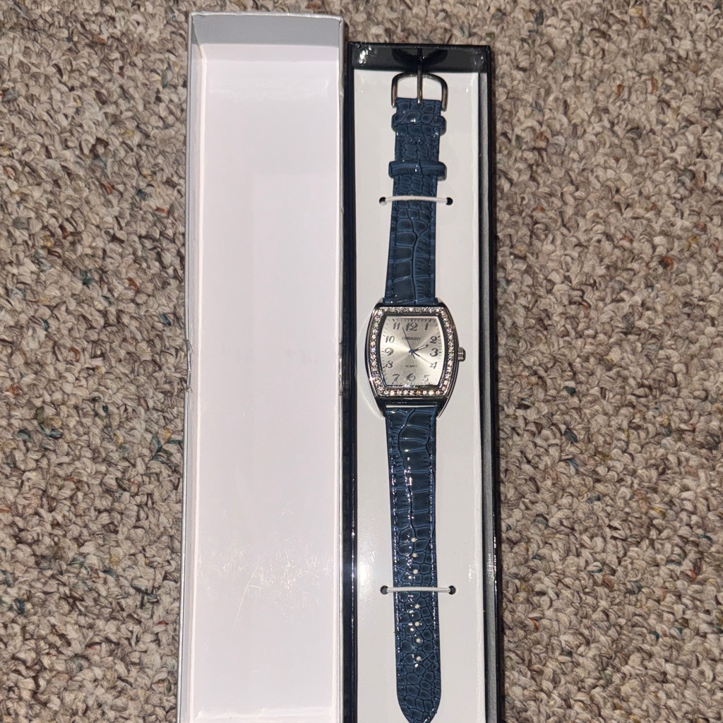 Blue Crocodile Leather Strap Watch Blue Crocodile Leather Strap Watch